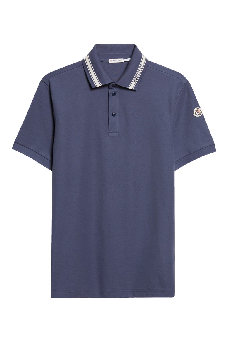 Logo Patch Tipped Cotton Piqué Polo, Alternate, color, VINTAGE INDIGO