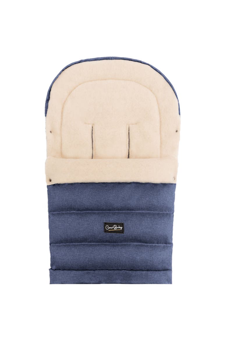 Arctic Organic Wool Adjustable Footmuff, Alternate, color, Navy