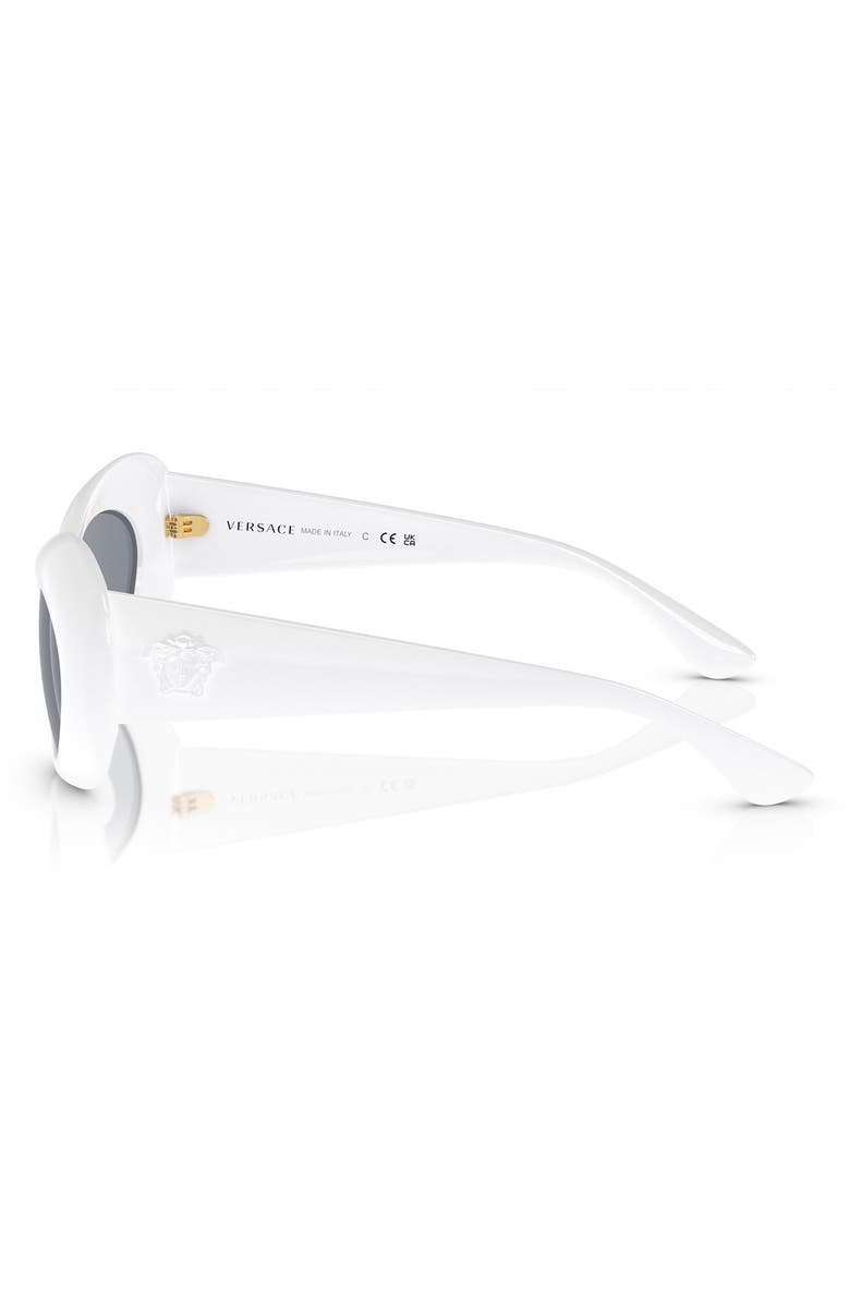 Versace 52mm Oval Sunglasses, Alternate, color, White