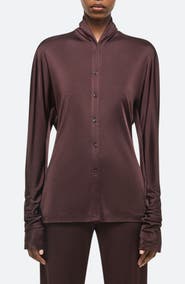 Helmut Lang Shawl Collar Button-Up Shirt