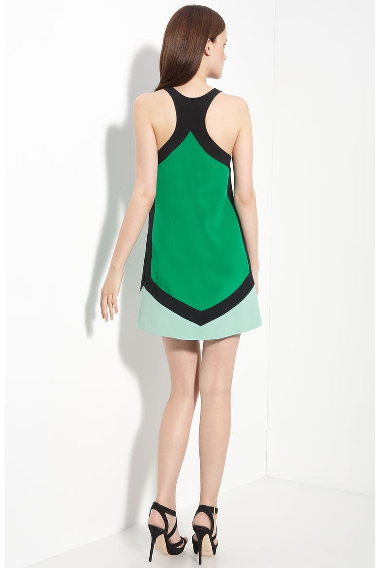 Jay Godfrey 'Yves' Colorblock Tank Dress, Alternate, color, BLACK/ EMERALD/ MINT