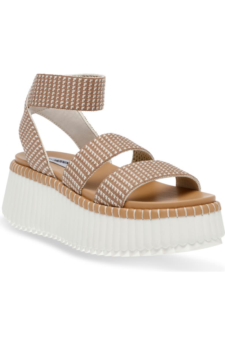 Steve Madden Shelle Platform Wedge Sandal, Main, color, Taupe Multi