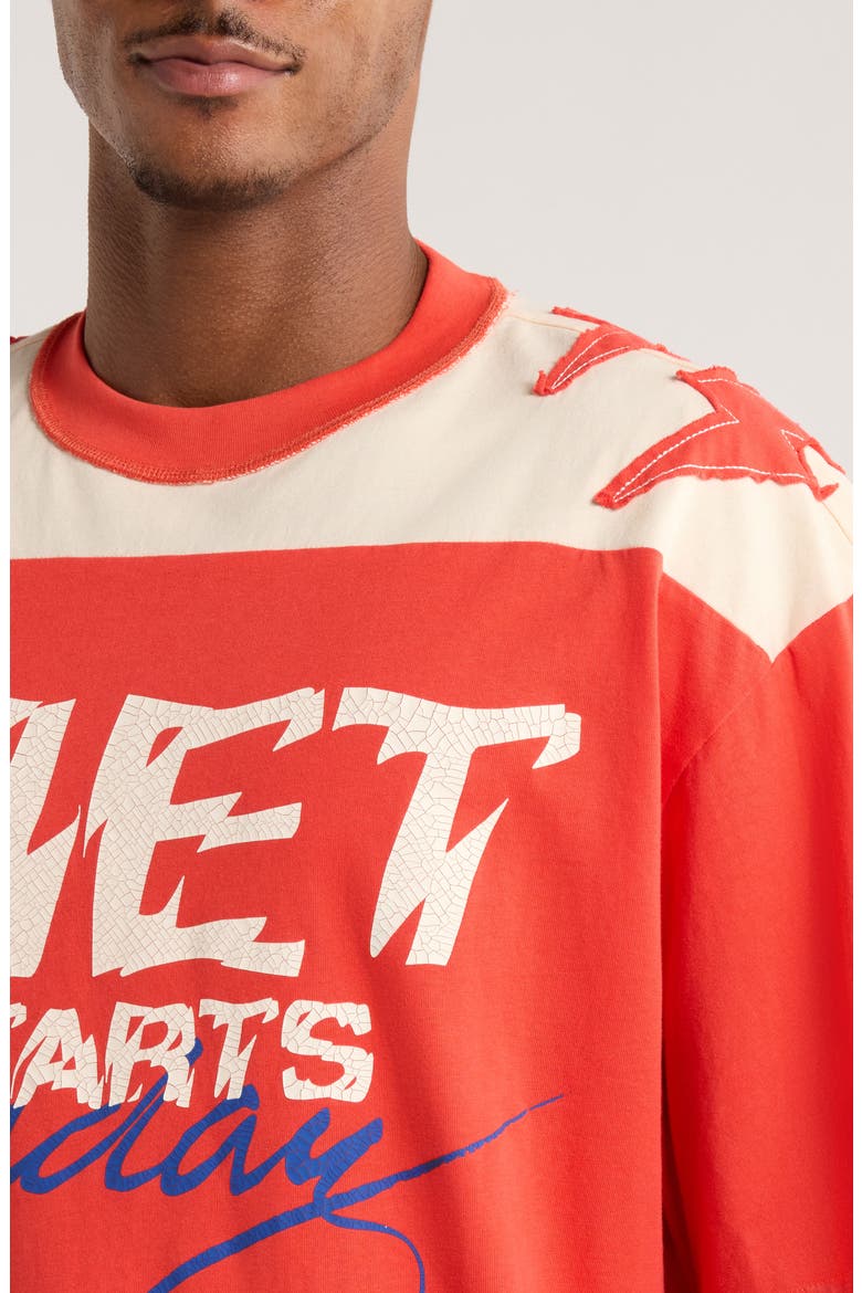 Yoke Colorblock Cotton T-Shirt, Alternate, color, RED