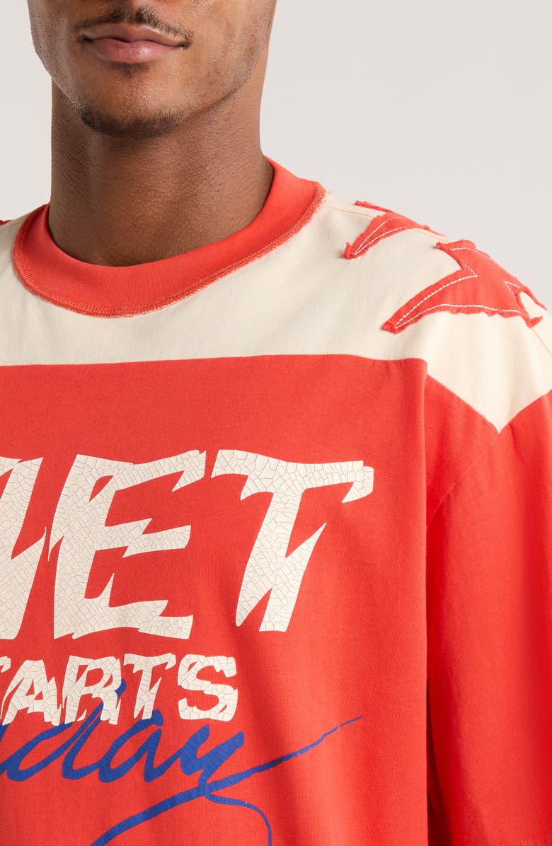 DIET STARTS MONDAY Yoke Colorblock Cotton T-Shirt, Alternate, color, Red