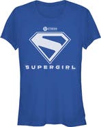 Supergirl Junior's Official Shield White Logo Short Sleeve Graphic T-Shirt