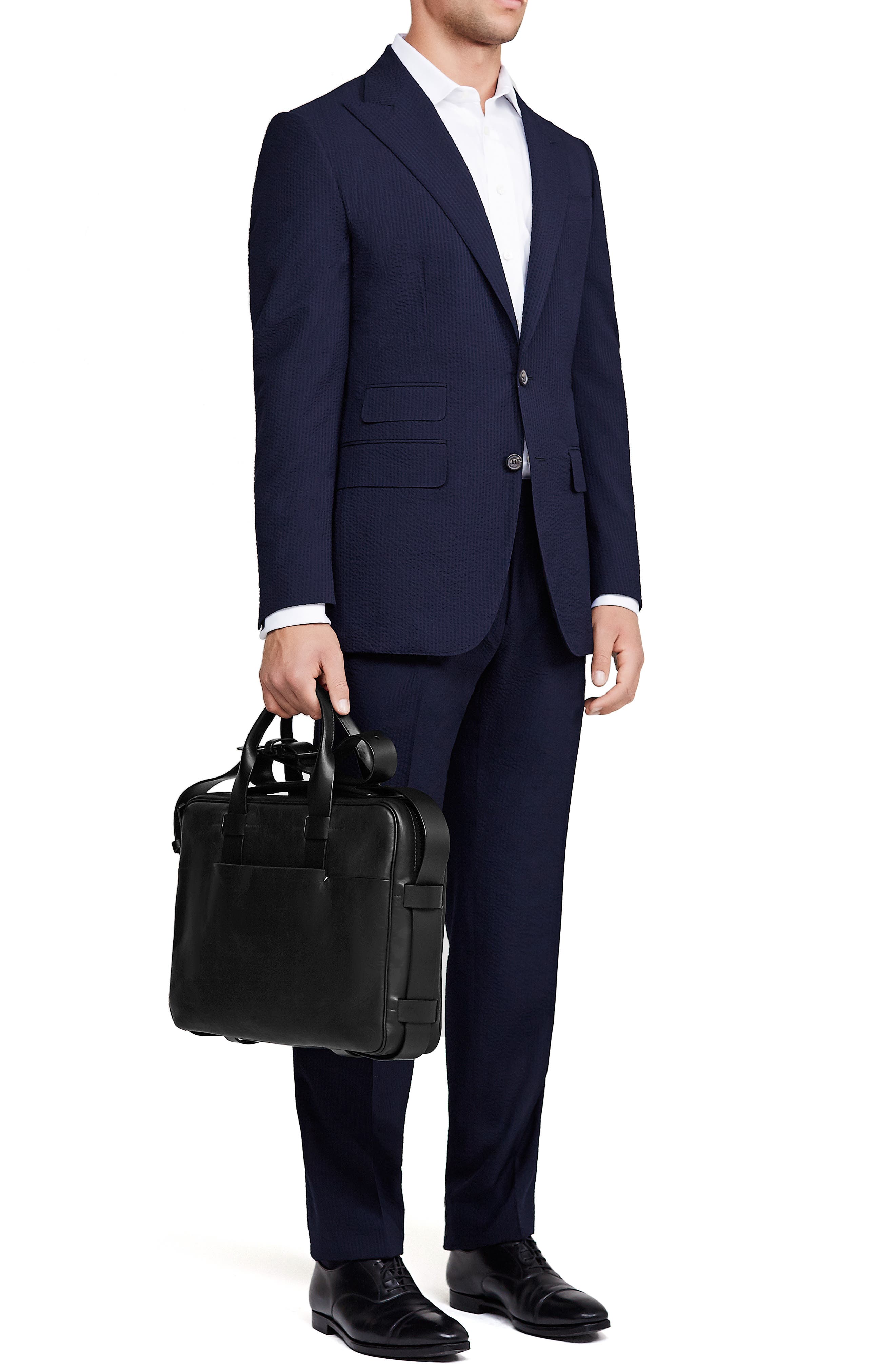 Leather Briefcase, Alternate, color, BLACK LEATHER