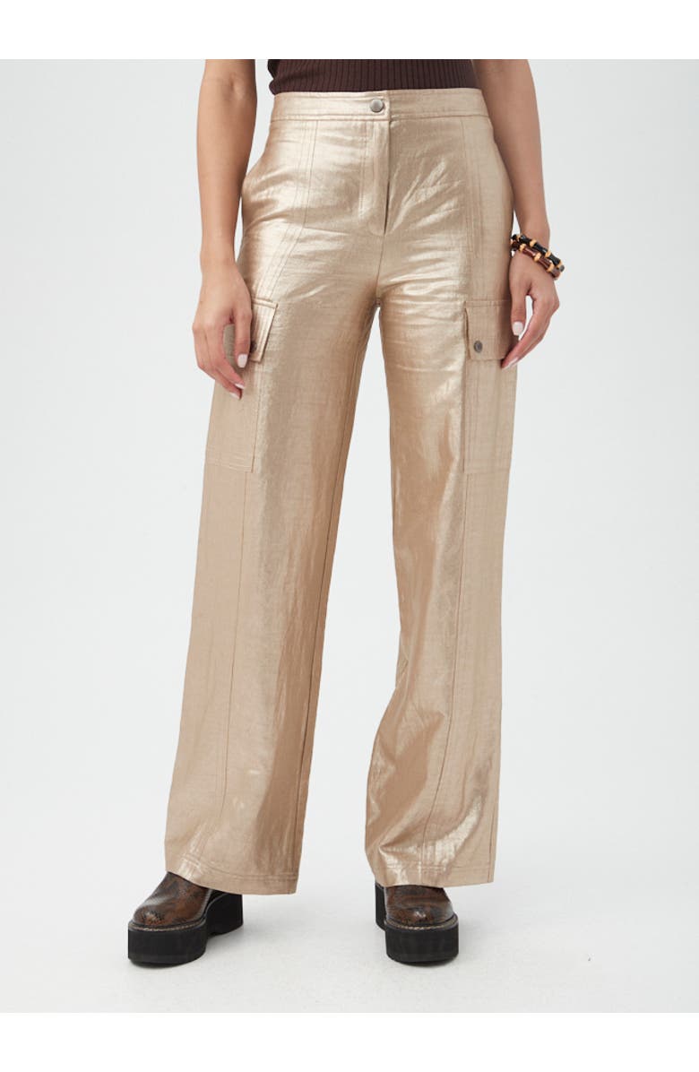 Trina Turk Fatima Metallic Pant, Main, color, Gold