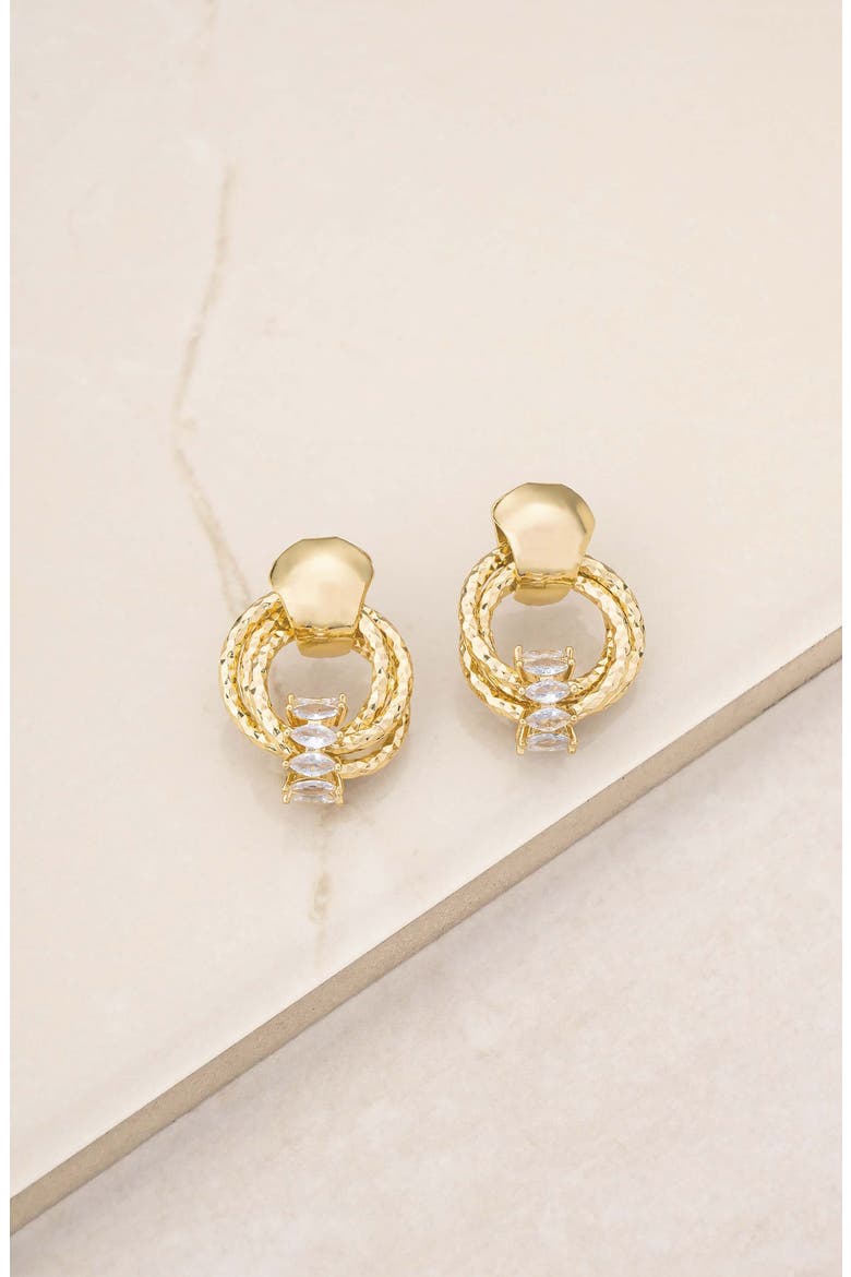 Mini Barrel Drop Earrings, Alternate, color, GOLD