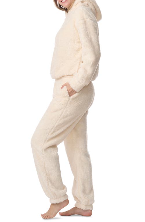 Splendid High Pile Fleece Pajamas In Cream