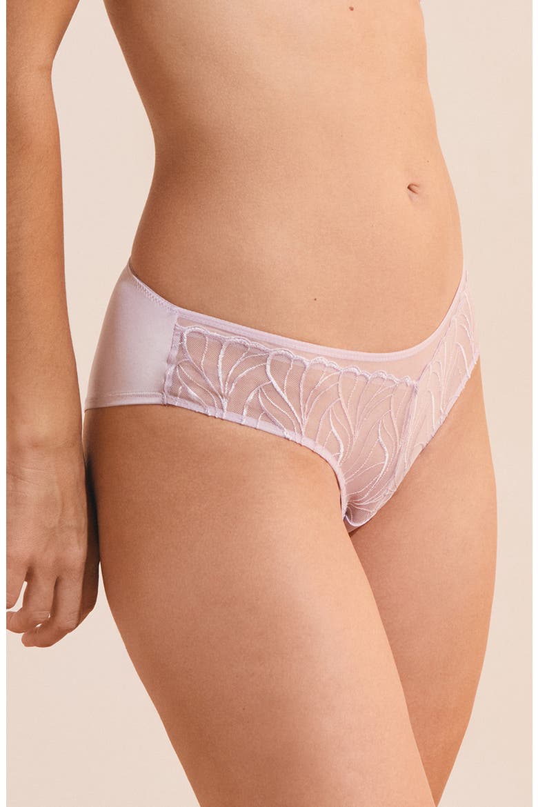 Envolee Lace & Satin Hipster Panties, Alternate, color, LILAC