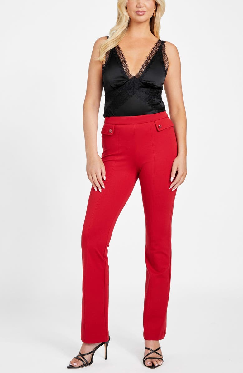 Marciano Jael Lace Trim Satin Camisole, Alternate, color, Jblack-Black