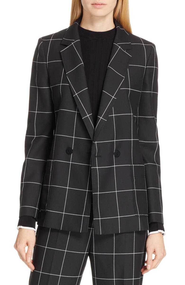 HUGO Ajanisa Windowpane Jacket, Main, color,
