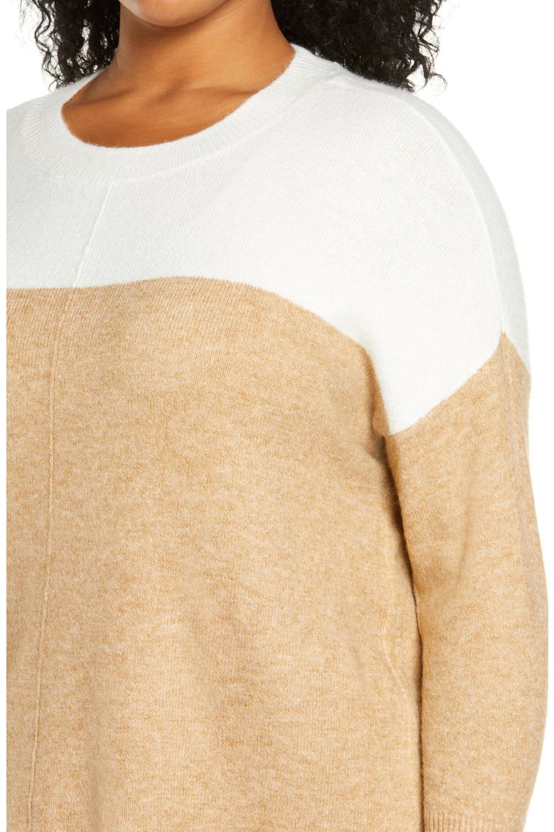 Colorblock Sweater, Alternate, color, ANTIQUE WHITE