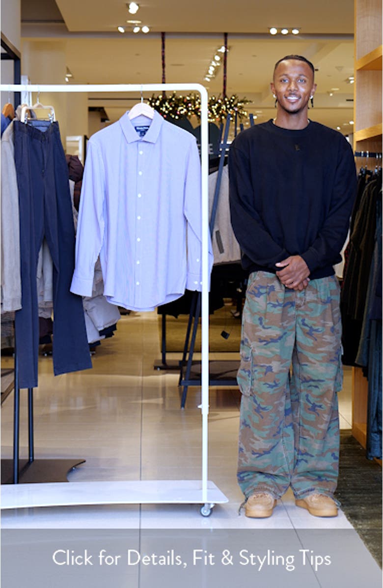 Leeward Trim Fit Microcheck Performance Button-Up Shirt, sales video thumbnail