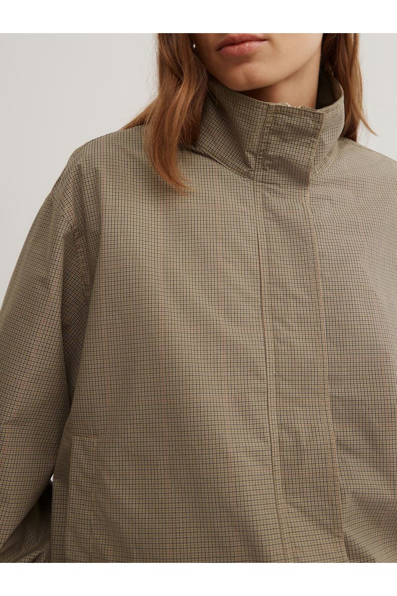 Funnel Zip Through Checked Jacket, Alternate, color, Neutral Check
