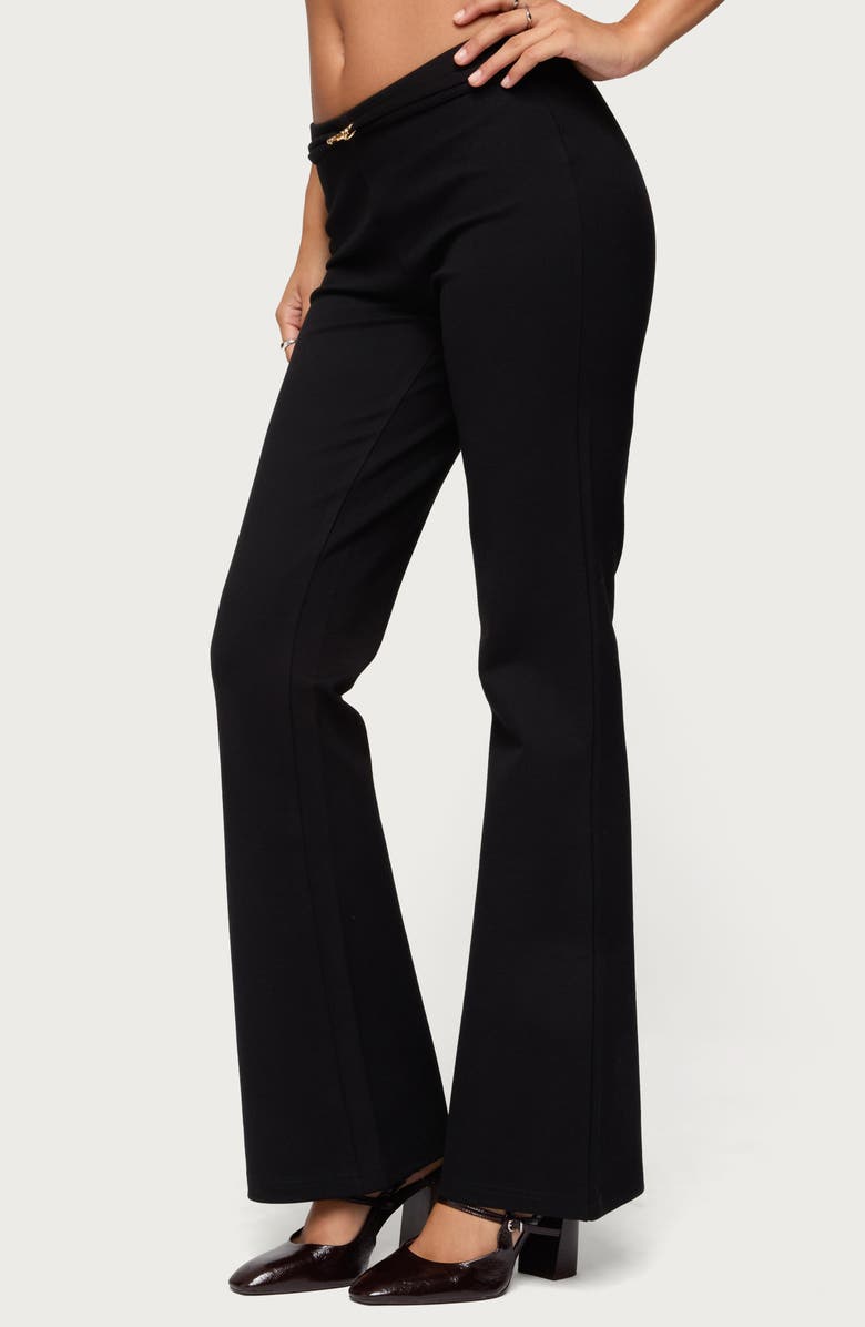 EDIKTED Metiza Belted Flare Pants, Alternate, color, Black