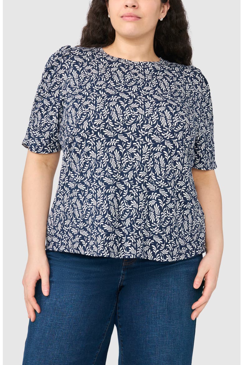 Elastic Gathered Sleeve Top, Main, color, CLASSIC NAVY