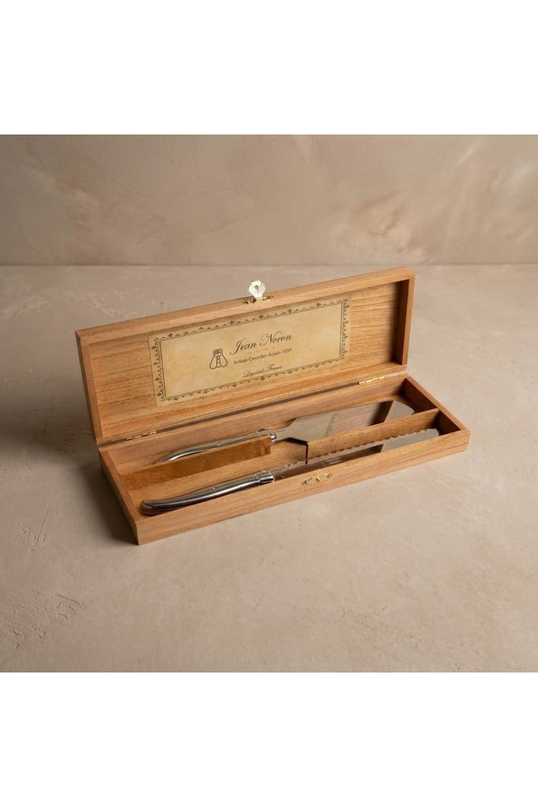 Cake Serving Set in Wooden Box, Alternate, color, Platine Stainless Steel