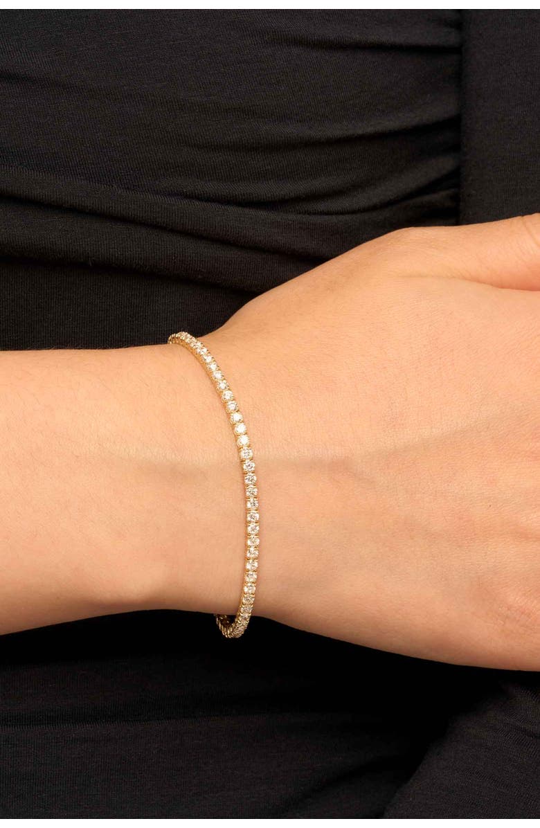 Oradina 14K White Gold Luminous Lab Diamond Tennis Bracelet, Alternate, color, White Gold, Lab Diamonds