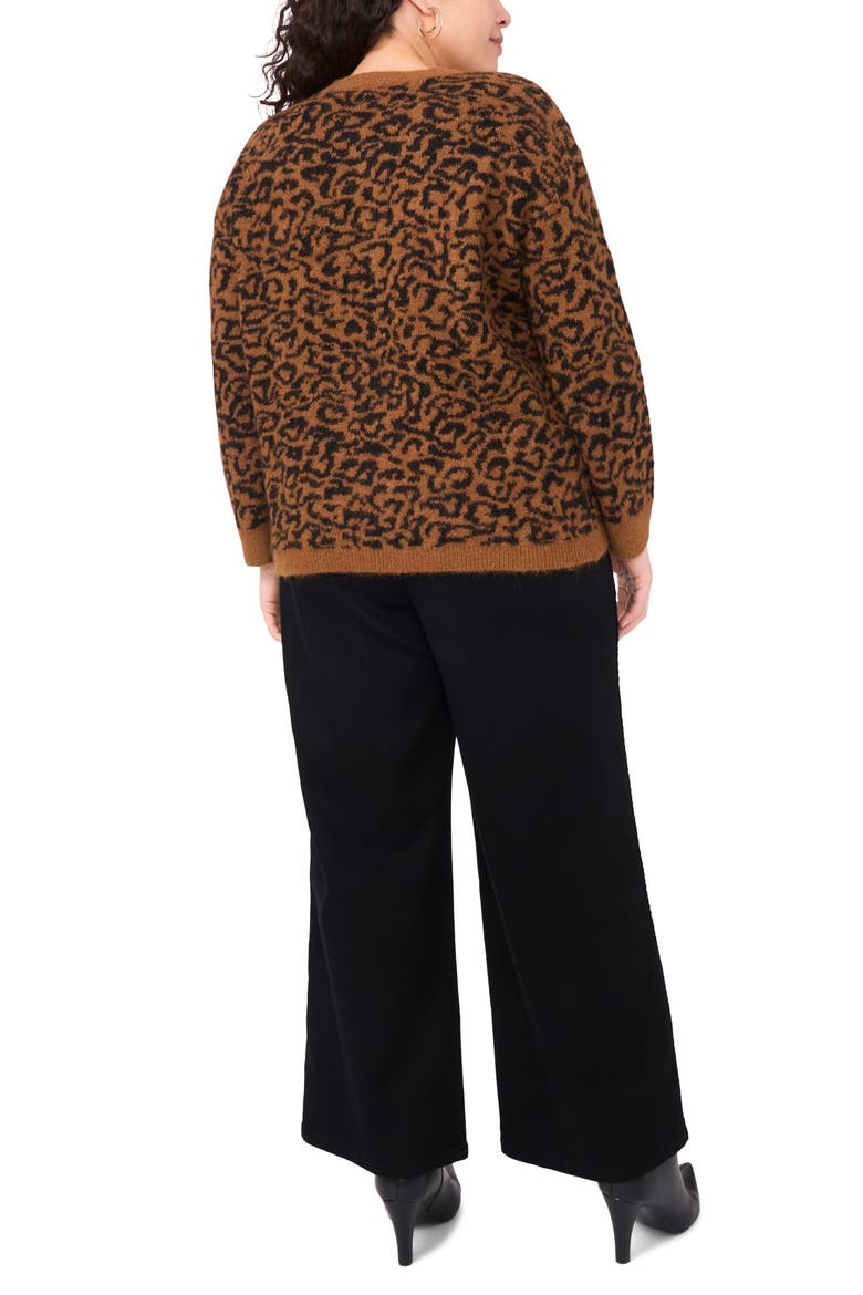 Leopard Jacquard Sweater, Alternate, color, TOASTED COCONUT
