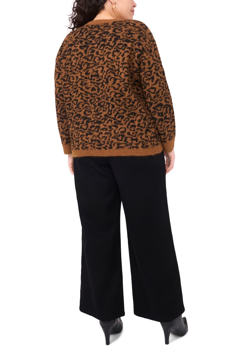 Vince Camuto Leopard Print Sweater, Alternate, color, Toasted Coconut