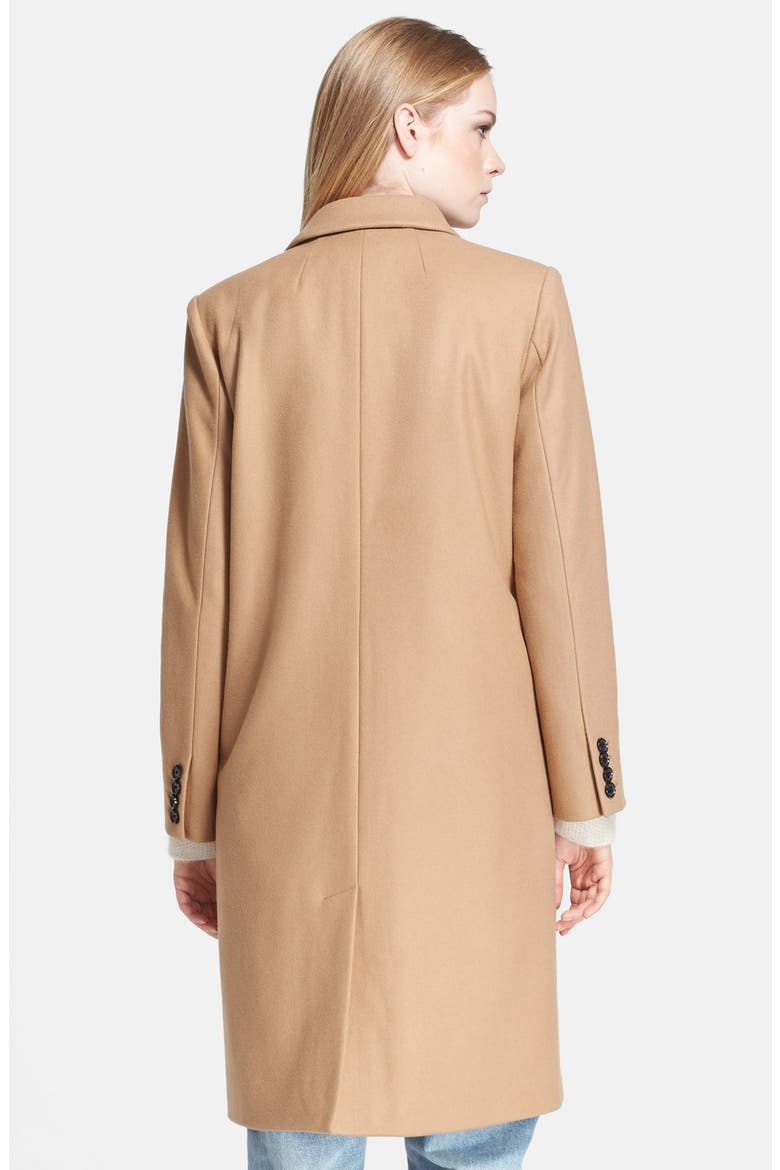 'Hiro' Felt Car Coat, Alternate, color, TEAKWOOD