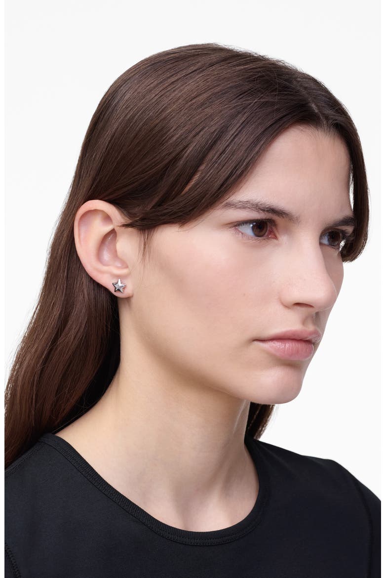 Micro Star Balloon Stud Earrings, Alternate, color, LIGHT ANTIQUE SILVER