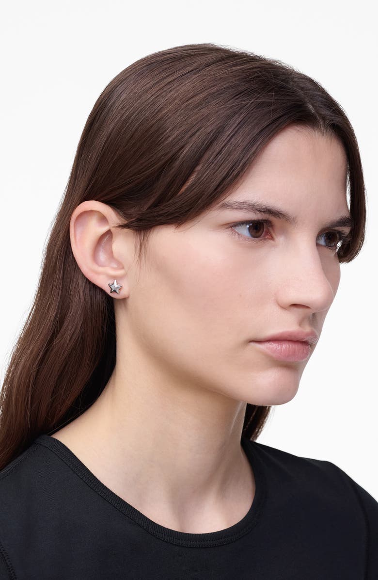 Marc Jacobs Micro Star Balloon Stud Earrings, Alternate, color, Light Antique Silver