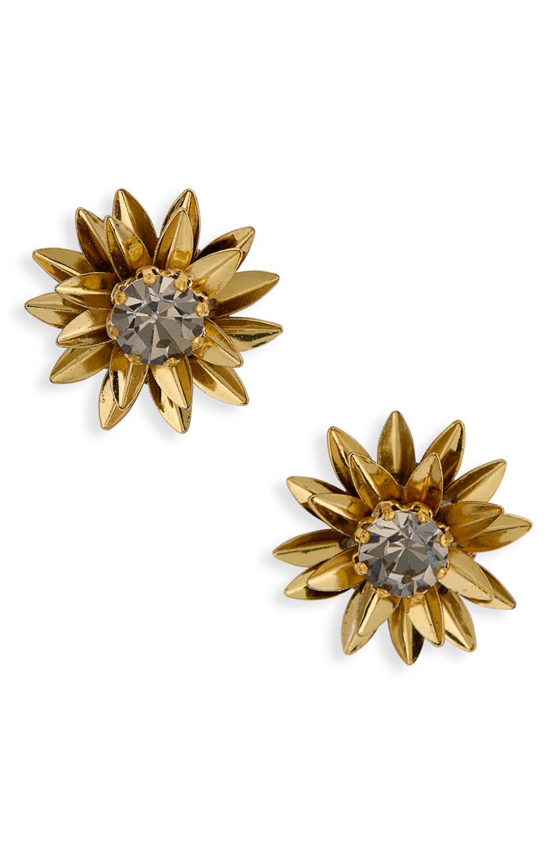Deepa Gurnani Aretha Flower Stud Earrings, Main, color, Gunmetal