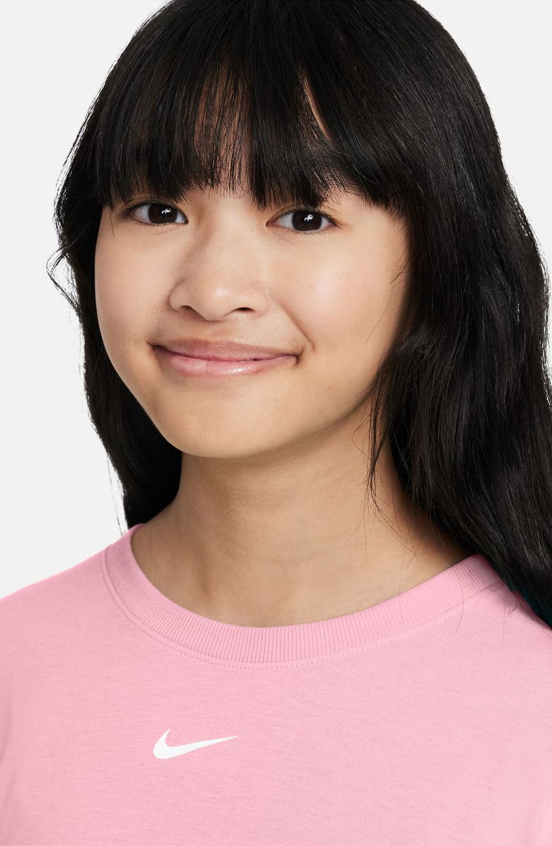 Nike Kids' Sportswear Dri-FIT One T-Shirt, Alternate, color, Soft Pink/ White