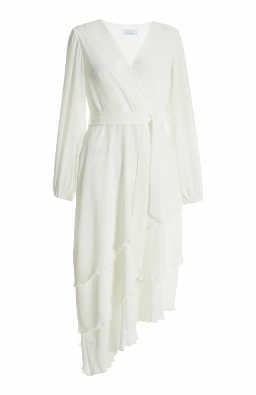 Quiz Crinkle Chiffon Asymmetric Wrap Dress In White