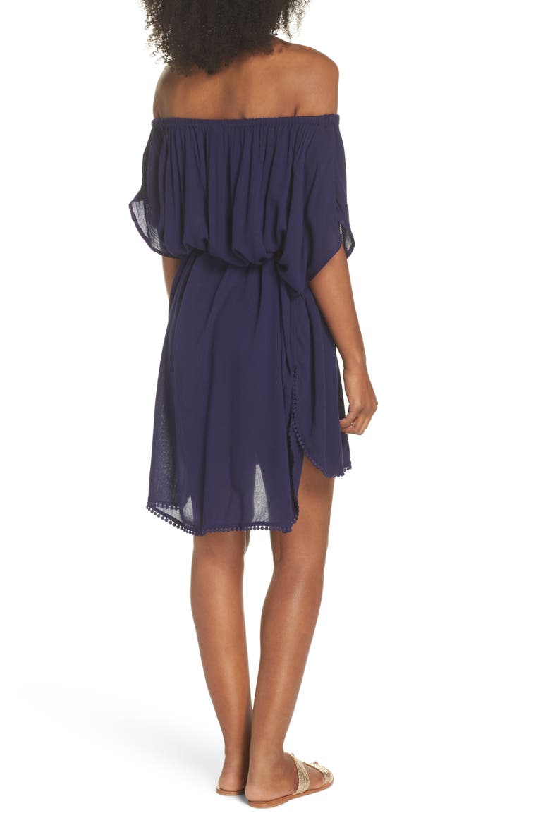 Seaside Cover-Up Dress, Alternate, color, NAVY