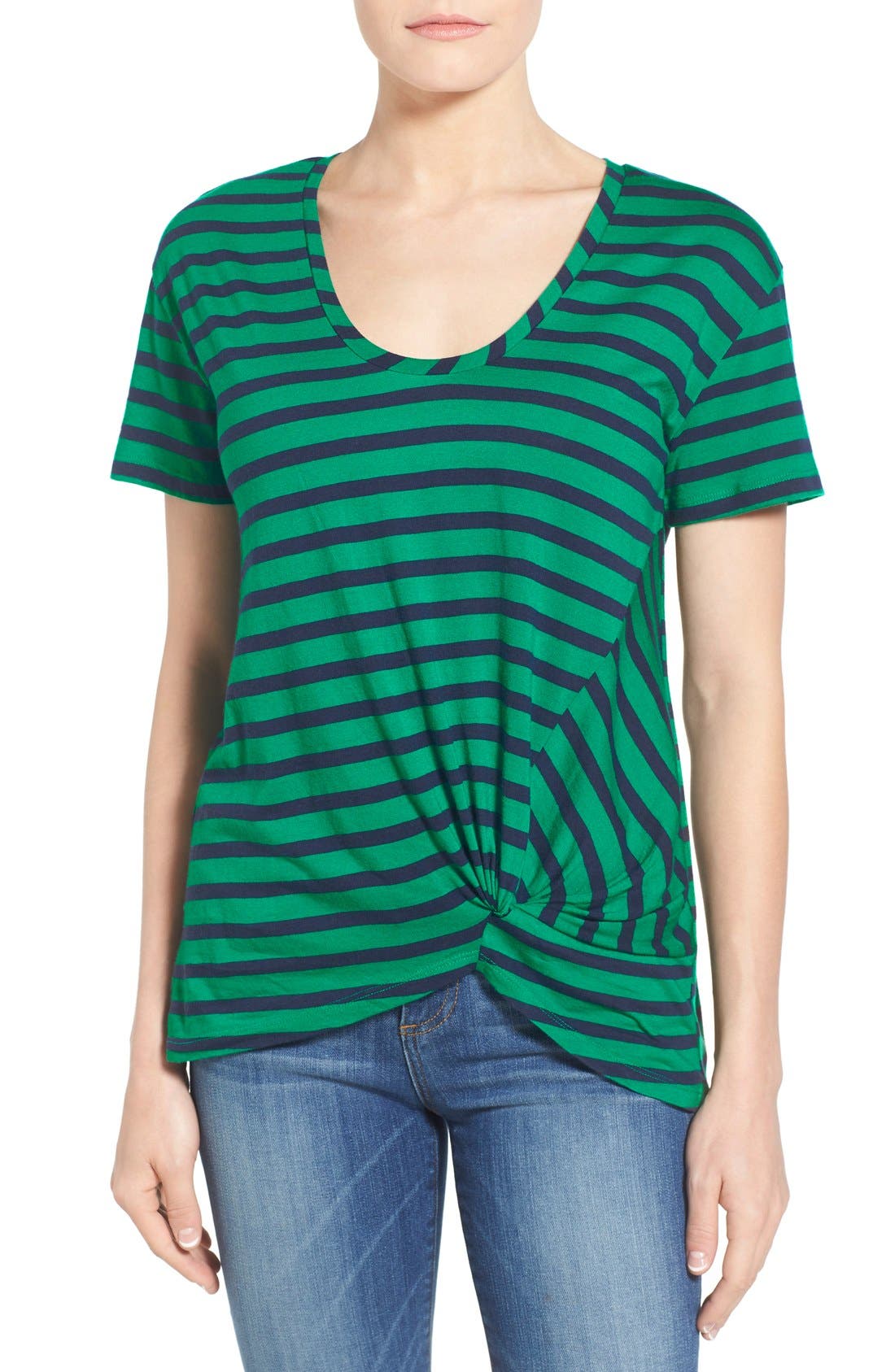 Halogen® Knot Front Tee (Women) | Nordstrom