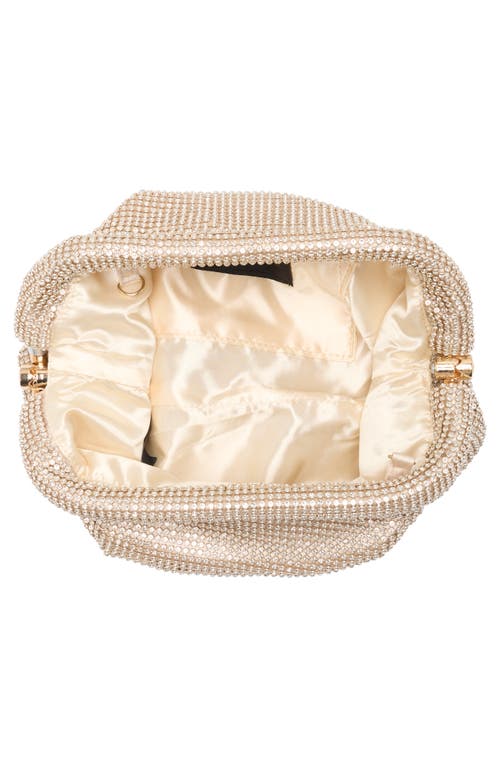 Jessica Mcclintock Kiana Rhinestone Frame Top Clutch In Gold