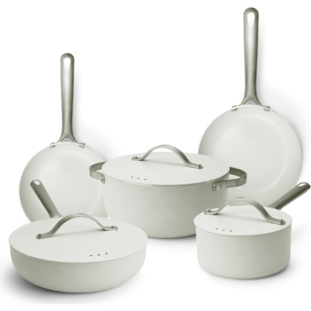 Alva Mobi 8-Piece Nonstick Cookware Set in Cannoli Cream at Nordstrom