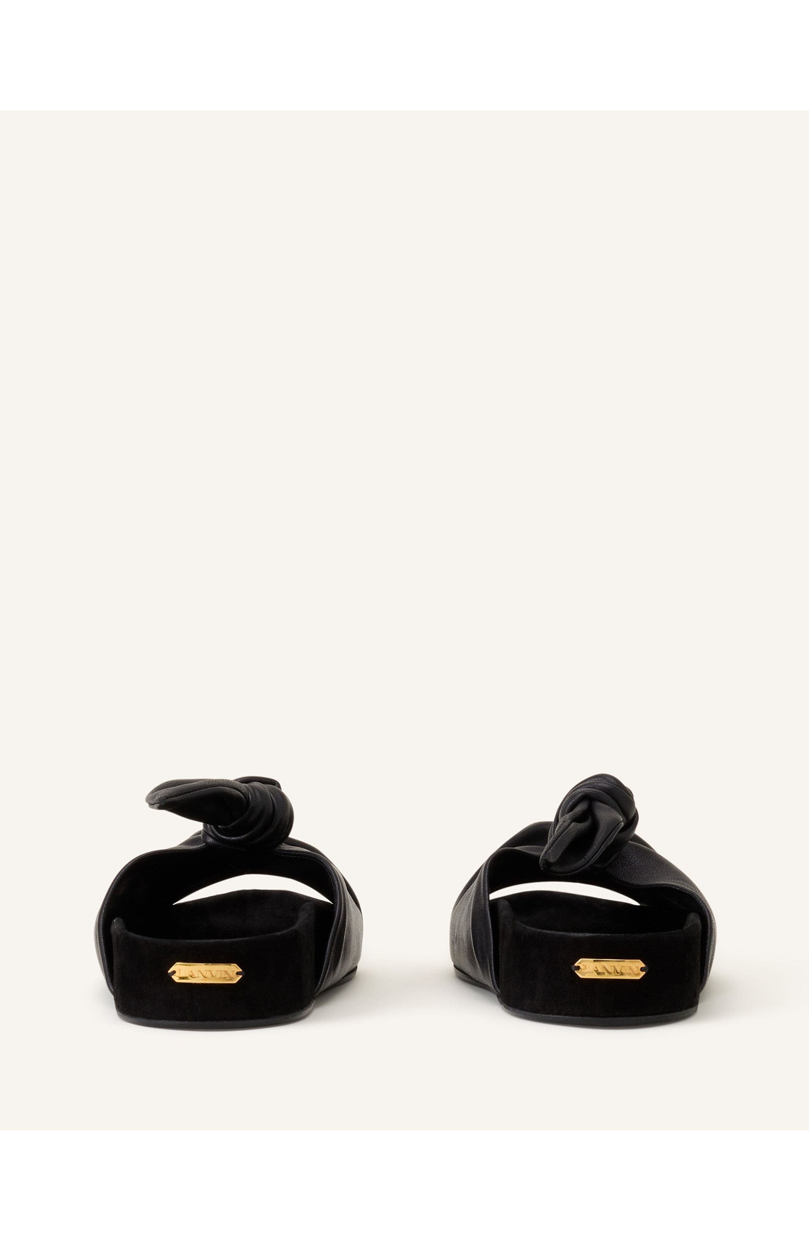 Lanvin Cocoon Flat Leather Mule, Alternate, color, Black