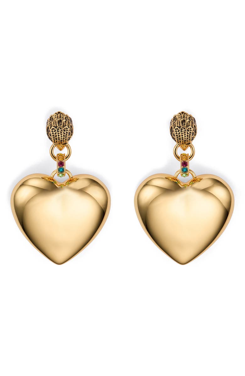 Kurt Geiger London Statement Heart Drop Earrings, Main, color, Gold