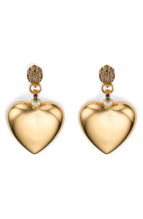 Kurt Geiger London Statement Heart Drop Earrings In Black