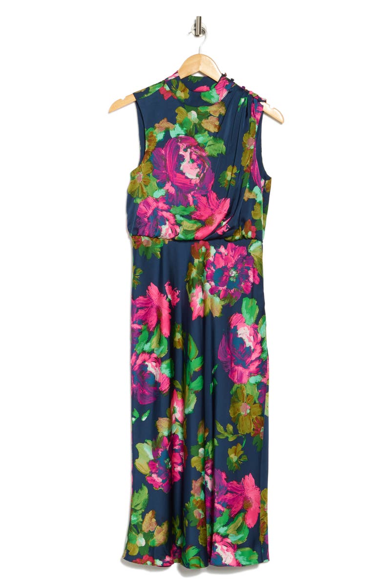 Maggy London Floral Charmeuse Midi Dress, Alternate, color,