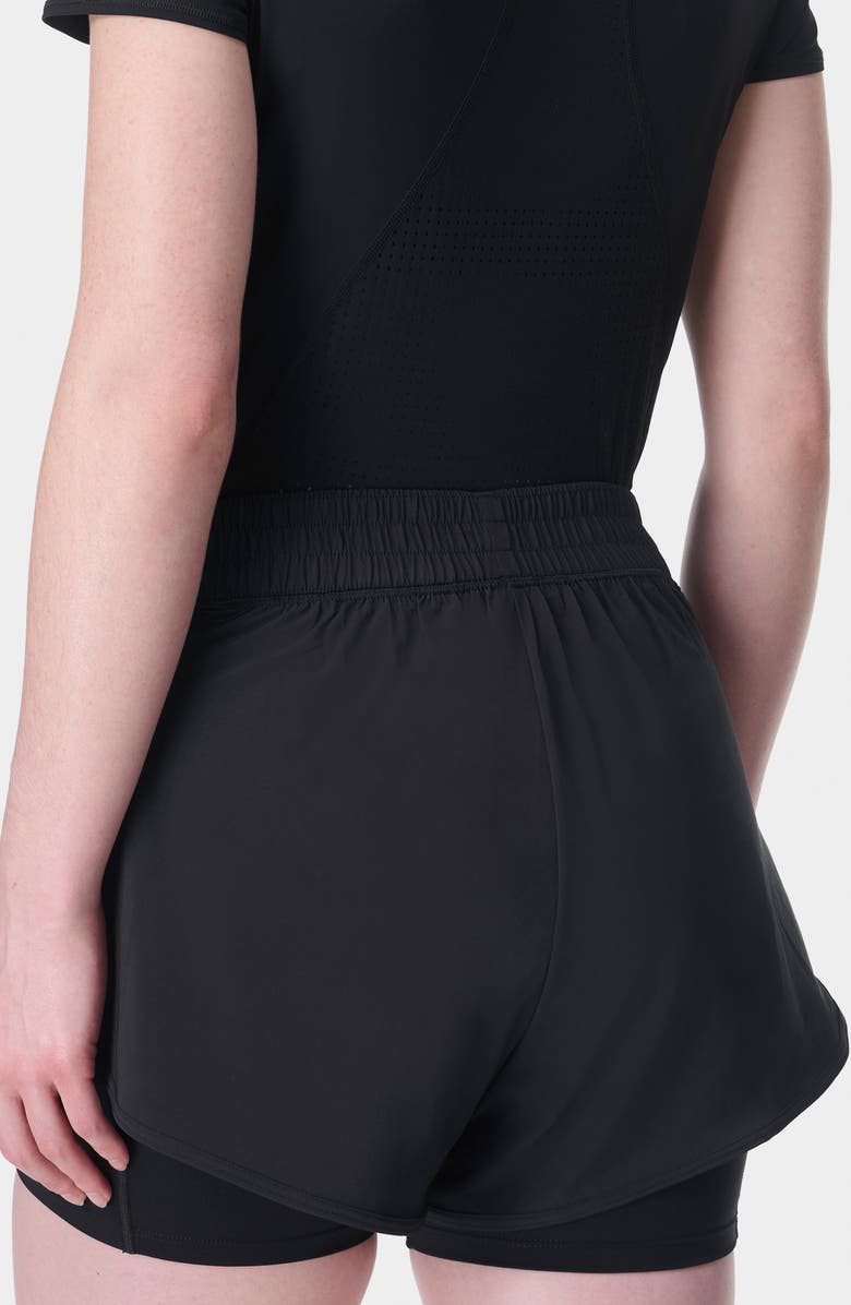 Sweaty Betty 2-in-1 Training Shorts, Alternate, color, Black