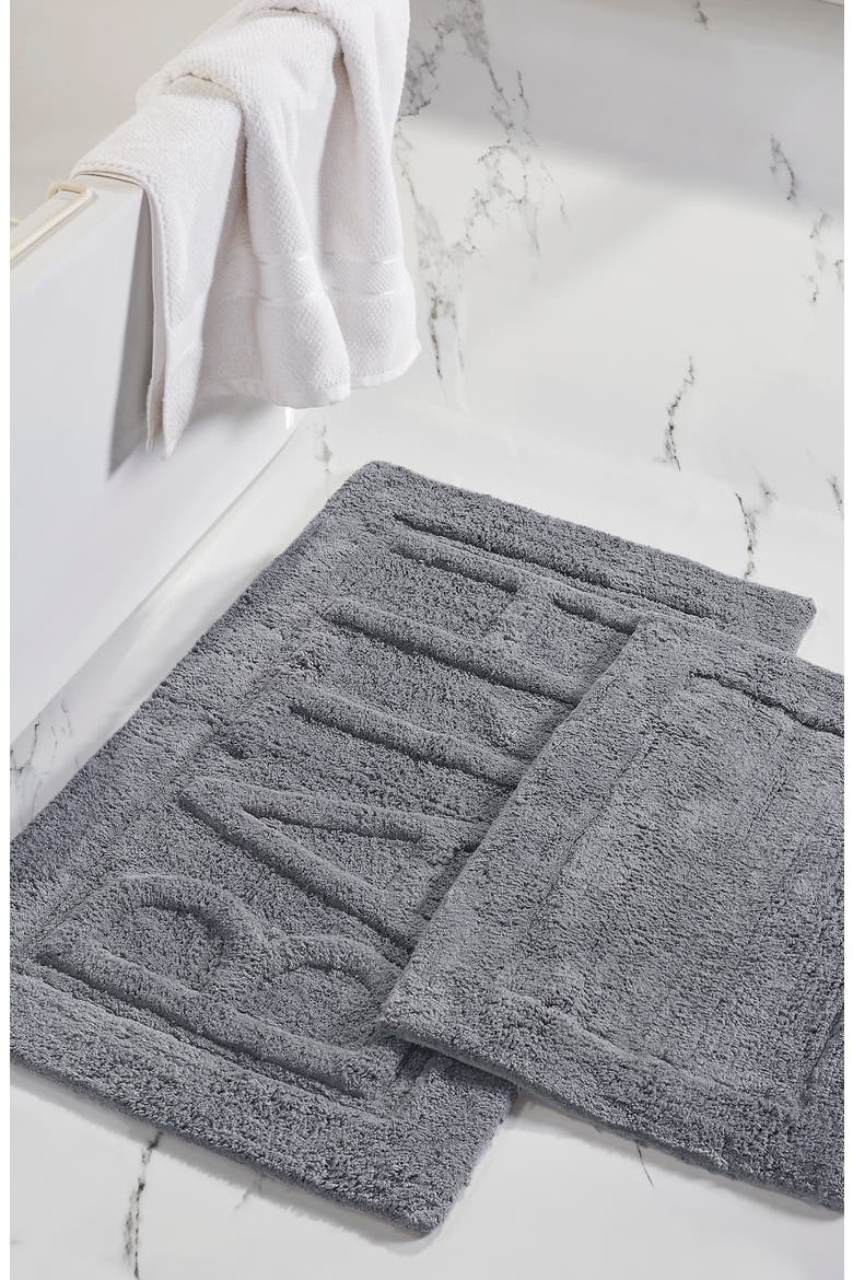 2-Piece Cotton Bath Mat Set - Sage, Main, color, CHARCOAL