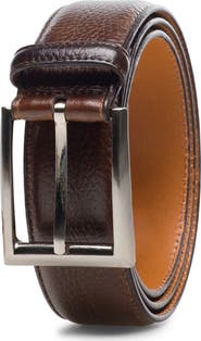 Magnanni Rocas Tabaco Pebbled Leather Belt