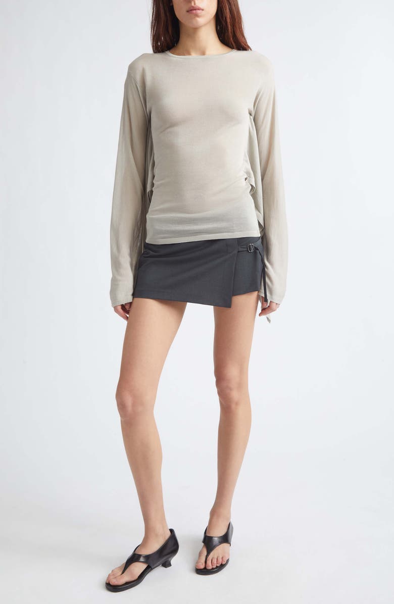 Paloma Wool Suga Sheer Draped Top, Alternate, color, 620 - Ecru