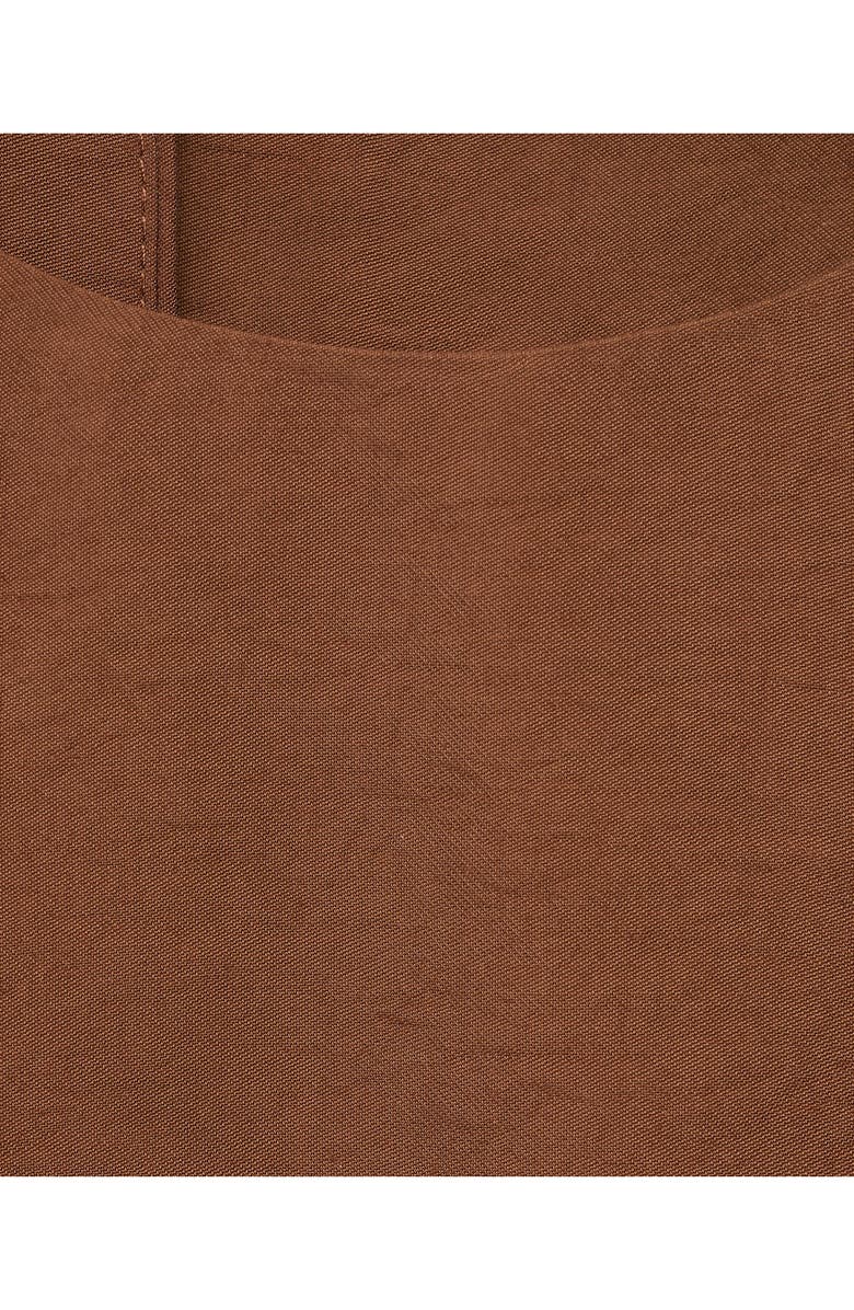 MANGO Back Button Crop Top, Alternate, color, Brown