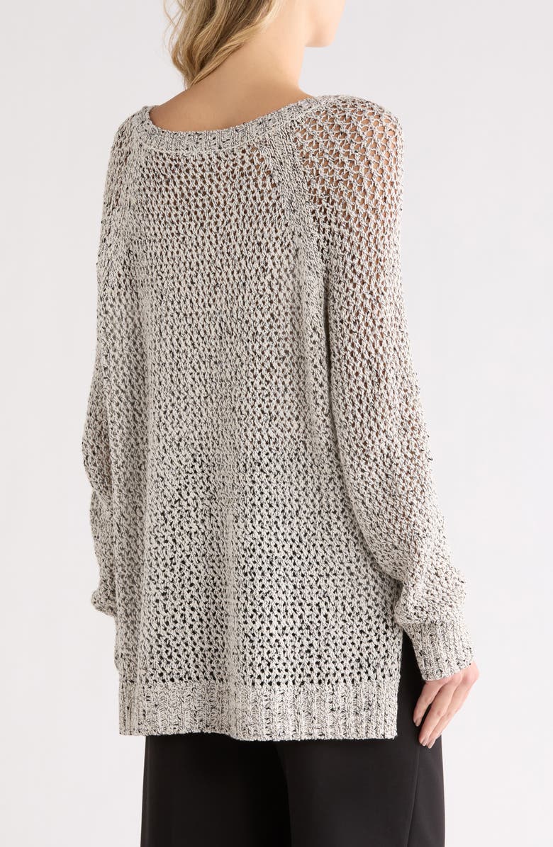 matty m. Raglan Sleeve Open Knit Sweater, Alternate, color, Ivory