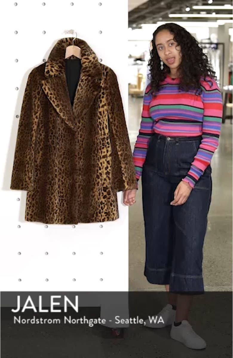Faux Fur Leopard Print Coat, sales video thumbnail
