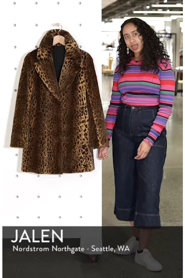 Faux Fur Leopard Print Coat video
