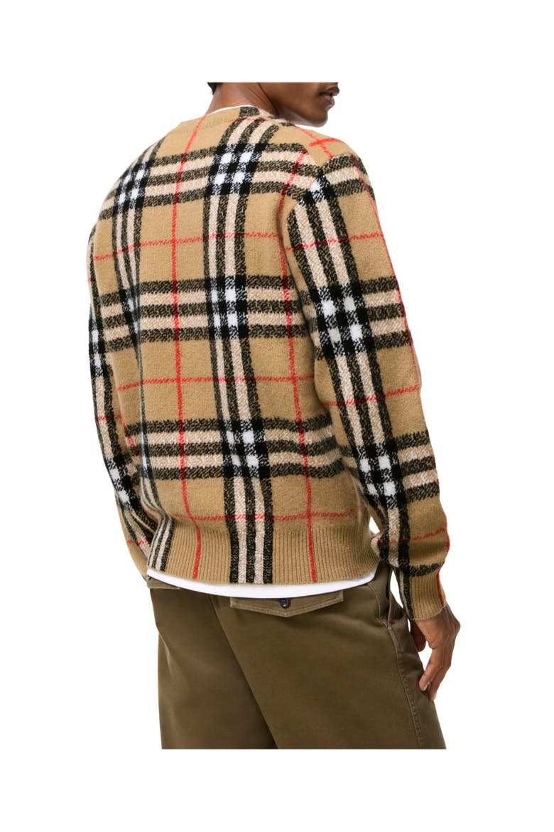 Check Cashmere Sweater, Alternate, color, Sand beige
