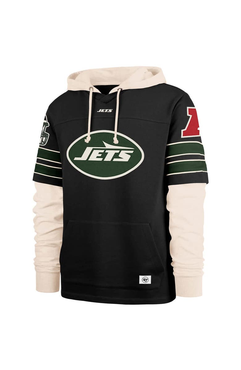 '47 Men's '47 Black New York Jets Split Zone Cornerback Duo Hoodie, Alternate, color, Black