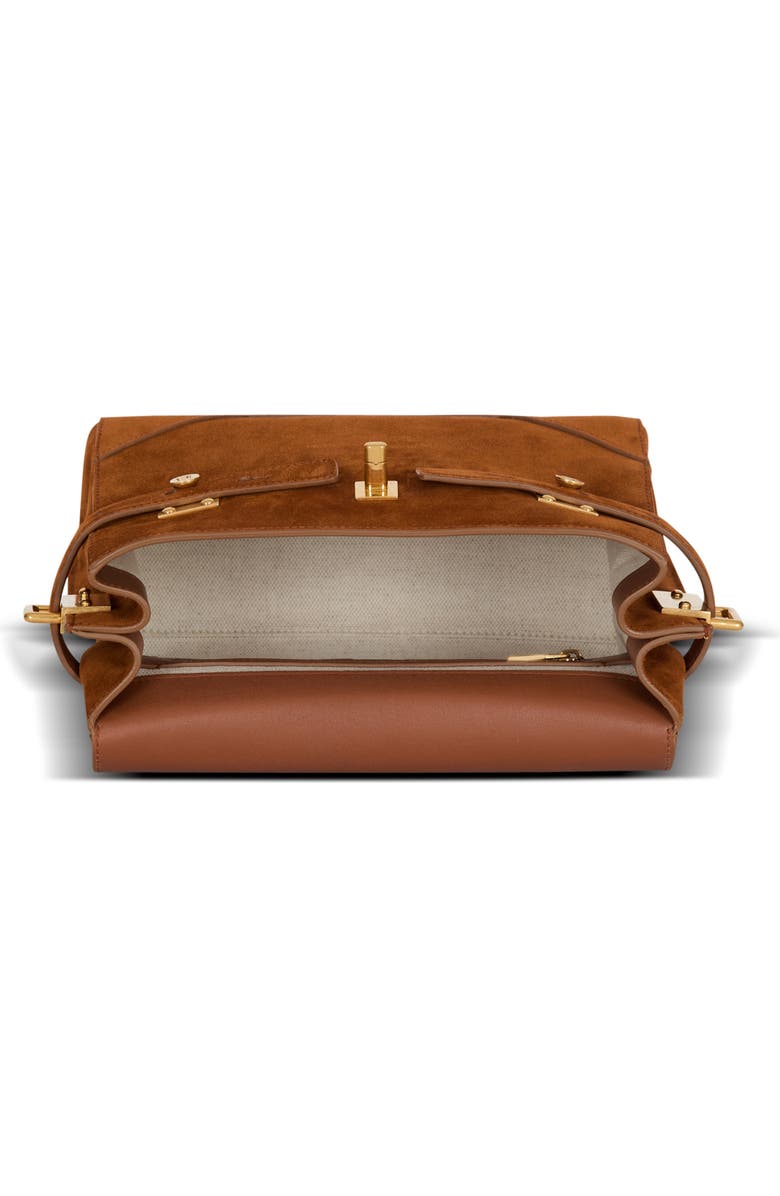 Balmain Suede B-Buzz 23 bag, Alternate, color, Brown